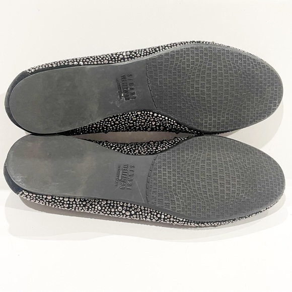 Stuart Weitzman Nubeads Flats Suede Black Studded 7 - Picture 9 of 11